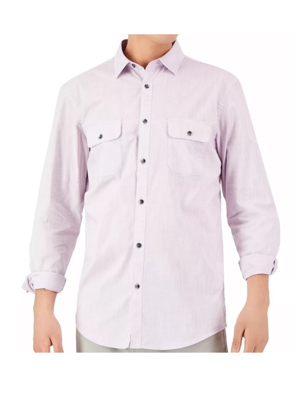 NWT Alfani button down casual dress shirt in polished nude color size Large